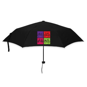Colorful Distressed Bicycle Pop Art - Umbrella (small) - black - Front