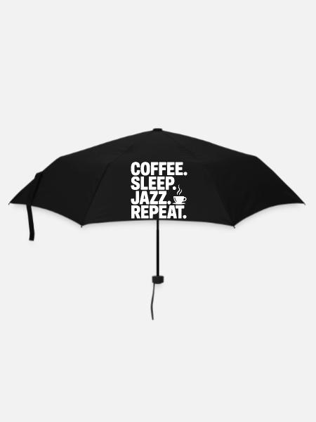 Kaffee. Schlaf. Jazz. Wiederholen. - Regenschirm (klein) - Schwarz