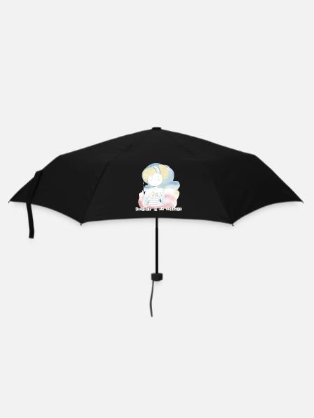 Häkeln ist meine Therapie - Regenschirm (klein) - Schwarz
