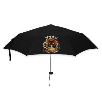 Kawaii Chat Mangeant des Nouilles Ramen drôle  - Parapluie standard - noir - Devant