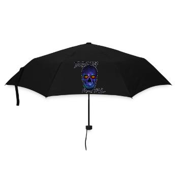 Kosmischer Death Metal Totenschädel - Regenschirm (klein) - Schwarz - Vorne