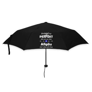 Allgäu-Pride: Niemand ist perfect - Regenschirm (klein) - Schwarz - Vorne