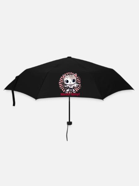 Karate Kitty - Regenschirm (klein) - Schwarz