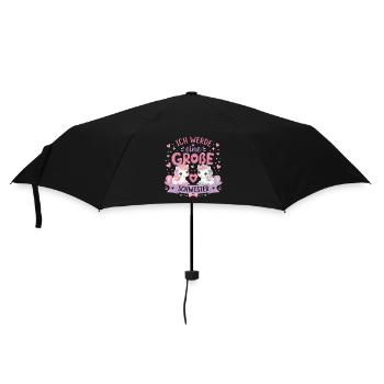 Ich werde eine Große Schwester – Einhorn Duo - Regenschirm (klein) - Schwarz - Vorne