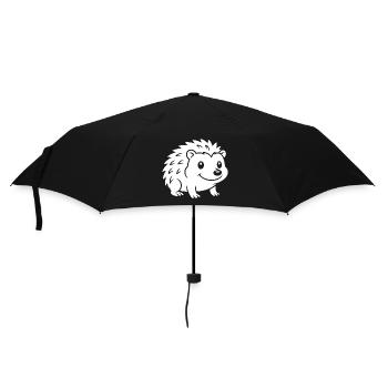 Silhouette de hérisson Motif animal d’automne - Parapluie standard - noir - Devant