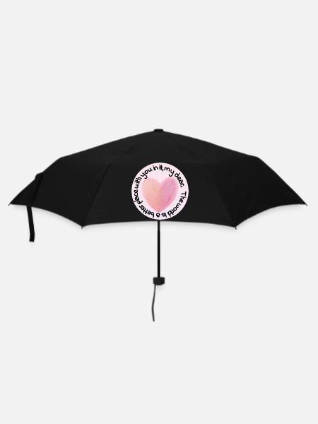 Pastel Heart Love - Umbrella (small) - black