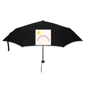 Purple bow in minimal sun - Umbrella (small) - black - Front