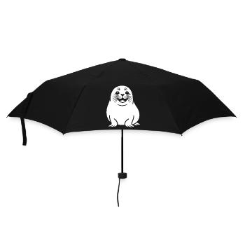 Silhouette de phoque mignonne - Parapluie standard - noir - Devant
