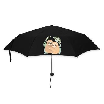 Cute Sloths: Cuddling in the Pastel Jungle - Umbrella (small) - black - Front