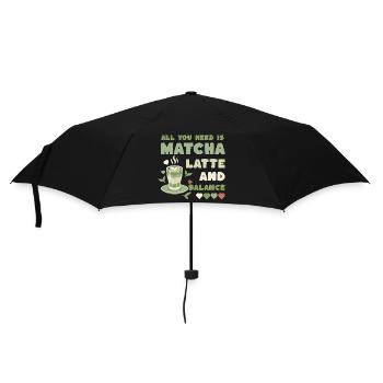 Matcha Latte Balance Motif - Umbrella (small) - black - Front
