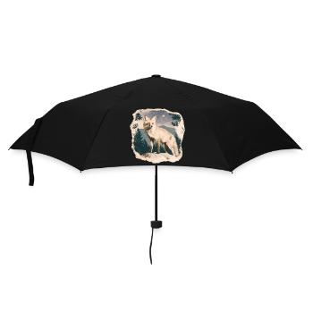 Fuchs Vintage - Regenschirm (klein) - Schwarz - Vorne