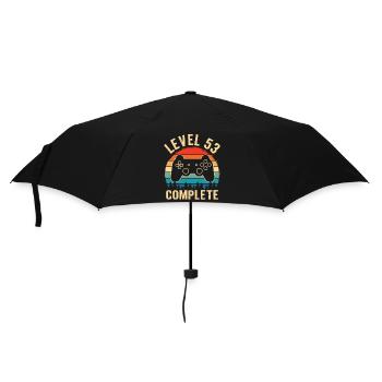 53. Geburtstag Level 53 Complete 53 Jahre Gamer - Regenschirm (klein) - Schwarz - Vorne