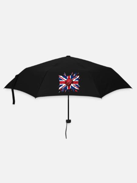 Britische Cricket-Union Jack Splat - Regenschirm (klein) - Schwarz