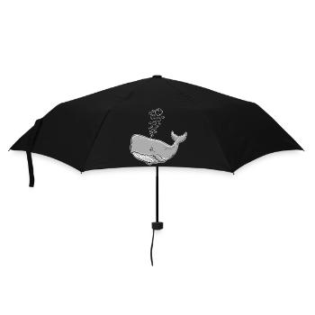 Wal mit Seifenblasen Pottwal Buckelwal Ocean  - Regenschirm (klein) - Schwarz - Vorne