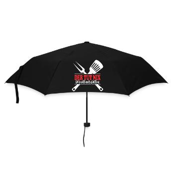 Der tut nix Der will nur grillen Grillsprüche BBQ - Regenschirm (klein) - Schwarz - Vorne