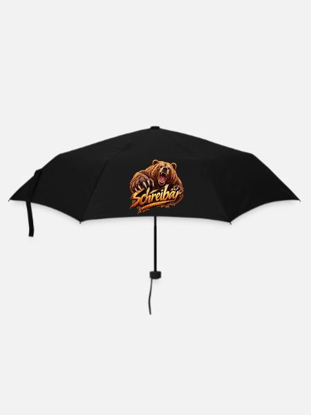 Schreibär – wilde Wortkunst - Regenschirm (klein) - Schwarz