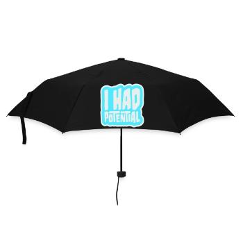 I Had Potential Ich Hatte Potenzial Spruch Logo - Regenschirm (klein) - Schwarz - Vorne