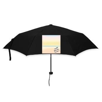 voll schön hier - Regenschirm (klein) - Schwarz - Vorne