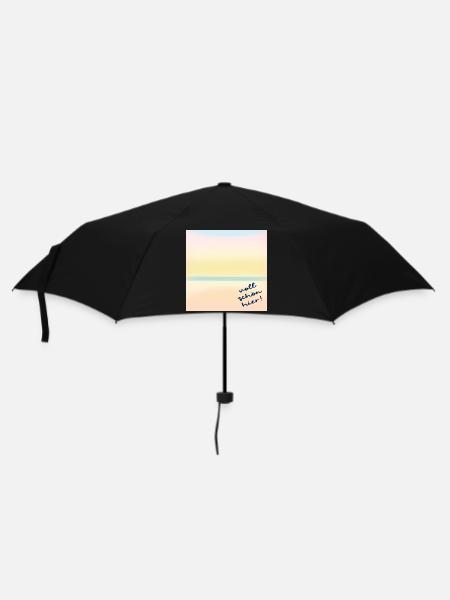 voll schön hier - Regenschirm (klein) - Schwarz