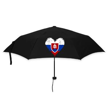 Slowakei Herzflagge Grunge - Regenschirm (klein) - Schwarz - Vorne