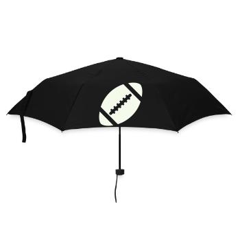 Vintage Football Naht Logo - Regenschirm (klein) - Schwarz - Vorne