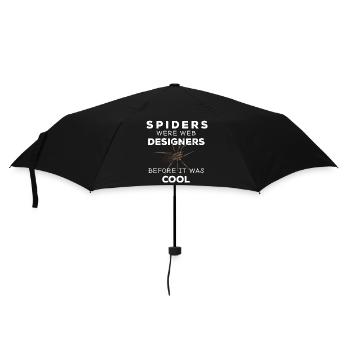Spiders were web designers - Spinne Nerd Spruch - Regenschirm (klein) - Schwarz - Vorne