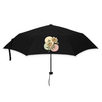 Pastellblüten Illustration - Regenschirm (klein) - Schwarz - Vorne