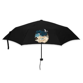 Meer im Kopf Sand in den Schuhen - Regenschirm (klein) - Schwarz - Vorne