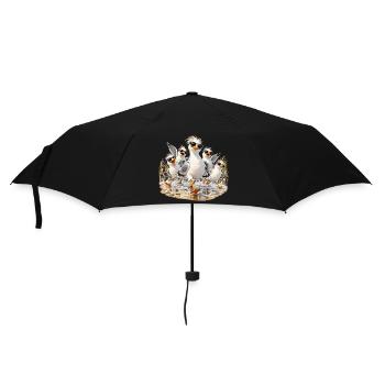Coole Strandmöwen mit Sonnenbrillen - Regenschirm (klein) - Schwarz - Vorne