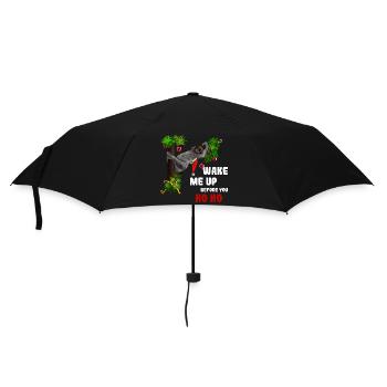 Wake me up before you Ho Ho - Weihnachtsfaultier - Regenschirm (klein) - Schwarz - Vorne