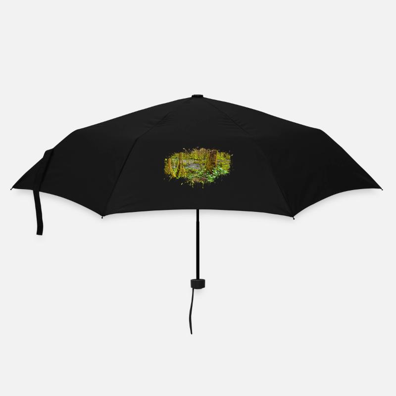 Natur Wald Sumpf Malerei Splash Wasser - Regenschirm (klein) - Schwarz