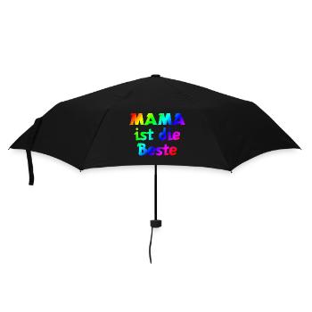 Mama ist die Beste | Mutter | Mama | Eltern - Regenschirm (klein) - Schwarz - Vorne