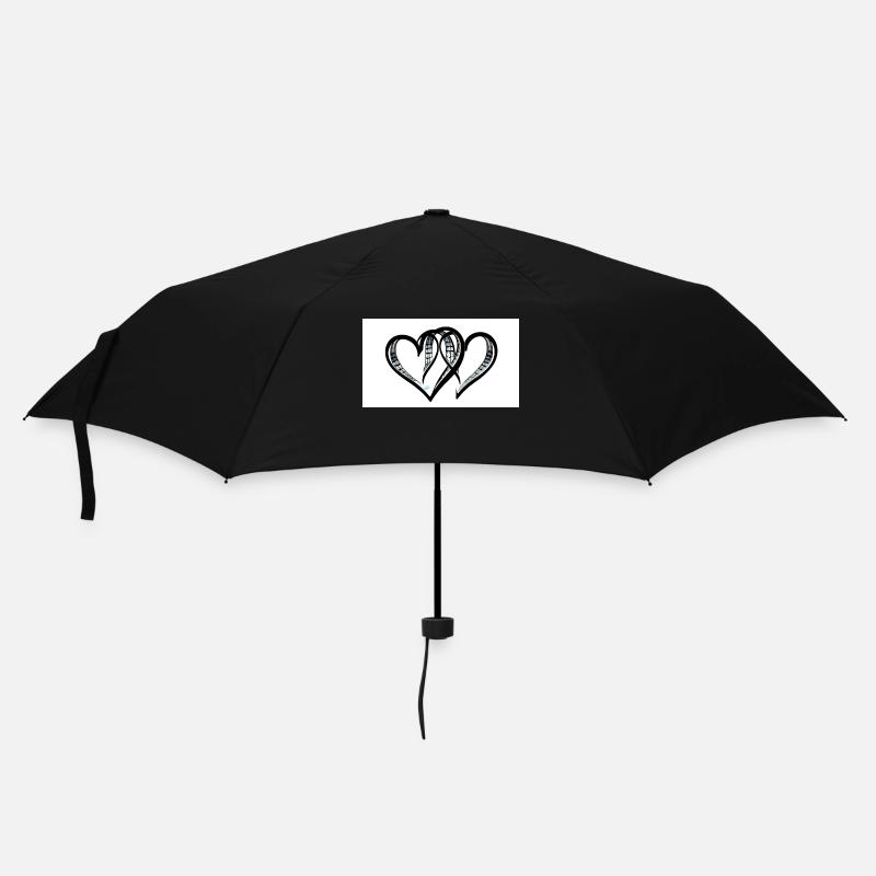 Ein doppeltes Herz - Regenschirm (klein) - Schwarz