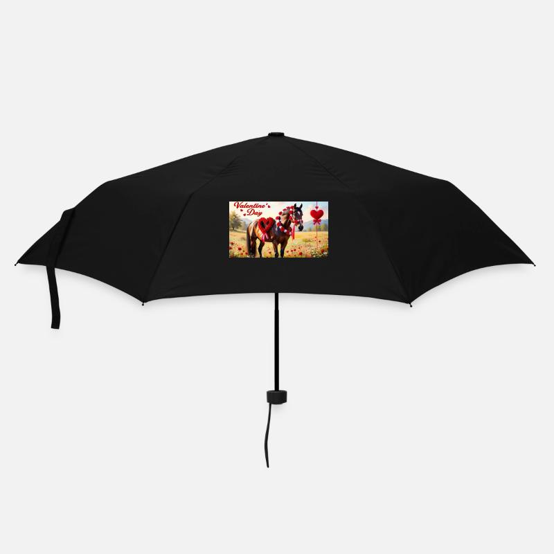 Cheval saint valentin 20241231 142950 0000 - Parapluie standard - noir