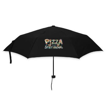 Pizza Love - Regenschirm (klein) - Schwarz - Vorne