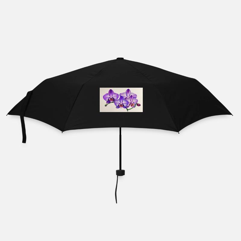 Flieder Orkedea - Regenschirm (klein) - Schwarz