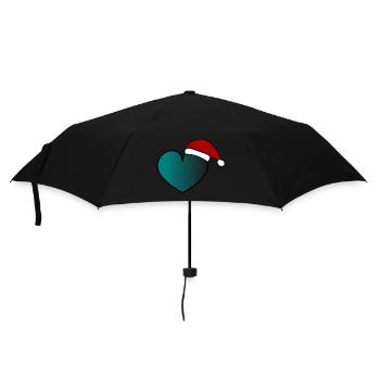 CHRISTMAS. MERRY CHRISTMAS. HEART. MERRY CHRISTMAS. - Umbrella (small) - black - Front
