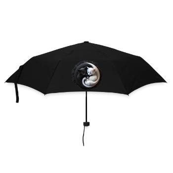 Yin Yang Kitten Kitten in 3D optics, super cute... - Umbrella (small) - black - Front