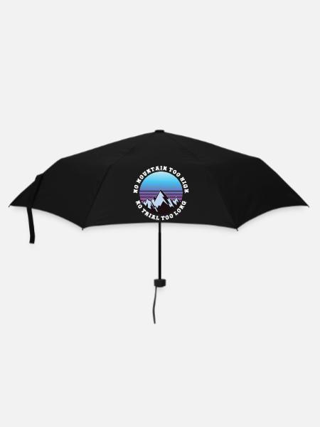 Kein Berg zu hoch, kein Weg zu lang - Regenschirm (klein) - Schwarz