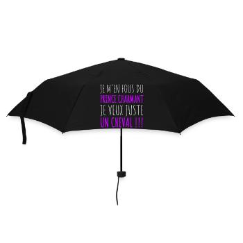Je veux juste un cheval humour équitation cadeau - Parapluie standard - noir - Devant