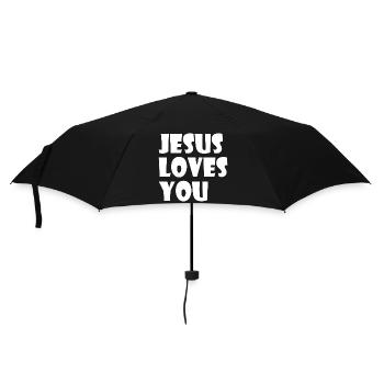 Jesus loves you - Umbrella (small) - black - Front