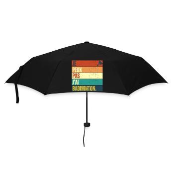 Je peux pas j' ai badminton cadeau badiste vintage - Parapluie standard - noir - Devant