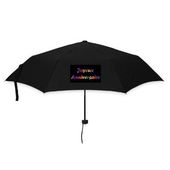 HAPPY BIRTHDAY. JOYEUX ANNIVERSAIRE. ANNIVERSAIRE. - Parapluie standard - noir - Devant