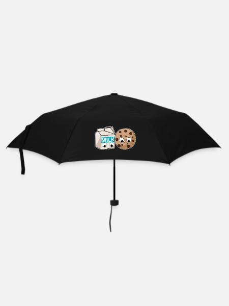 Cookies and Milk Kawaii Illustration Love Match - Umbrella (small) - black