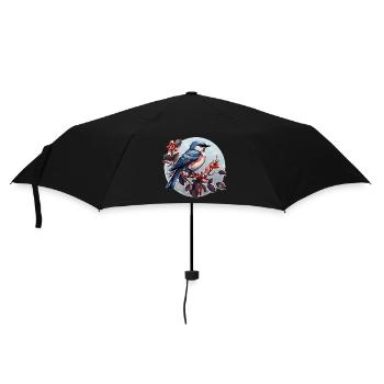 Oiseau d’hiver - Parapluie standard - noir - Devant