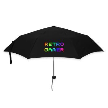 Retro Gamer | Video game | Gamer | Nerd - Umbrella (small) - black - Front