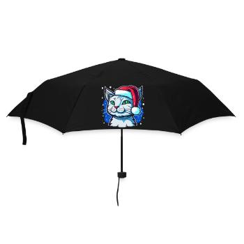 Cute Advent cat illustration, the ideal Advent - Umbrella (small) - black - Front