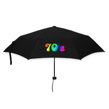 70s | Siebziger | Jahrzehnt | Symbol - Regenschirm (klein) - Schwarz - Vorne