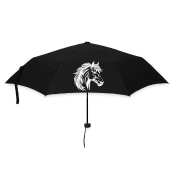 Portrait de cheval - Parapluie standard - noir - Devant
