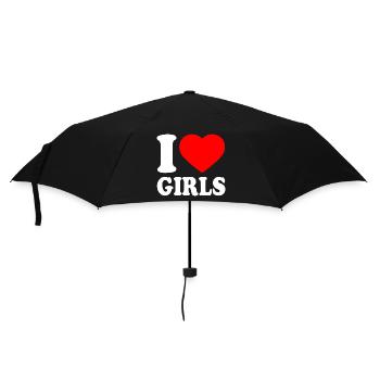 I love girls - Parapluie standard - noir - Devant